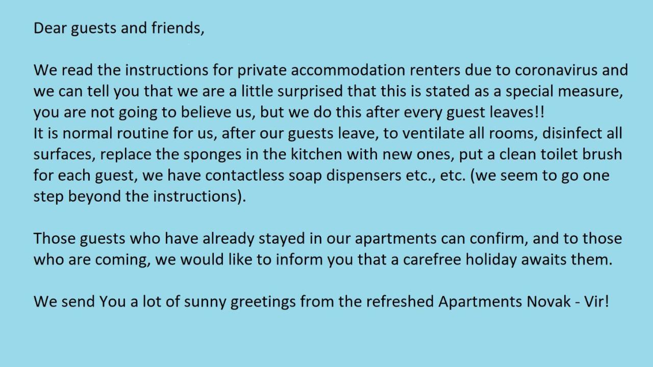 Apartmani Novak - Vir Εξωτερικό φωτογραφία